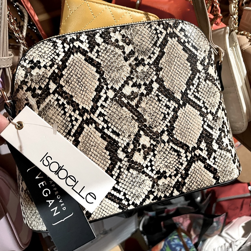 Crossbody bag with snake print